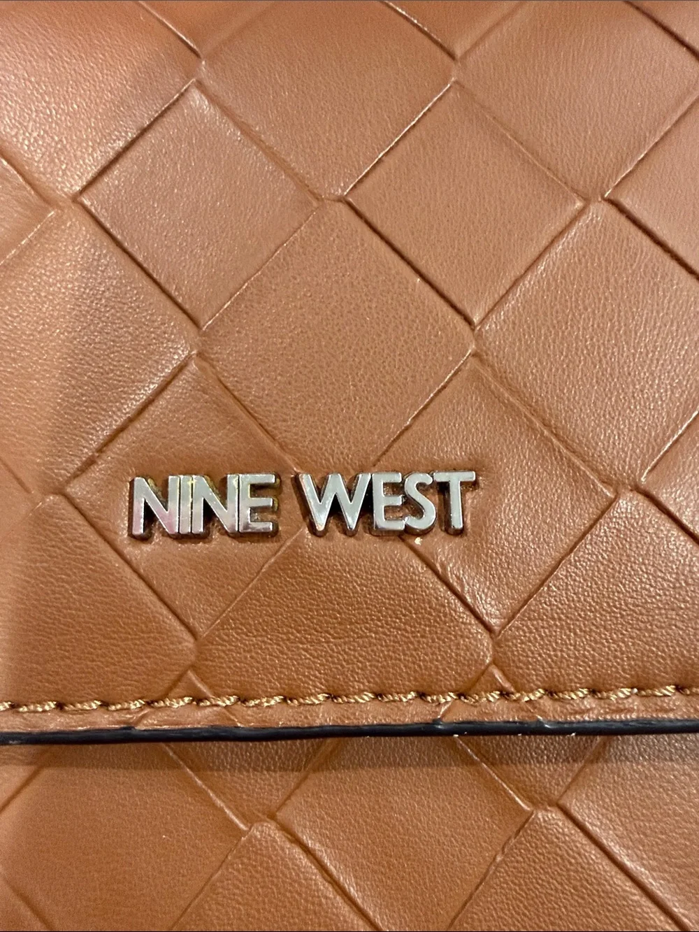 Nine West Tan Quilted Crossbody Phone Pouch